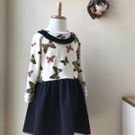 100*蝶々とチュールのおでかけワンピ