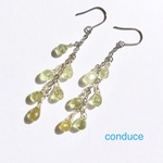 Lime garnet. 天然石ライムガーネットロングピアス