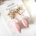 パールビジュー♡マットピンク ピアス