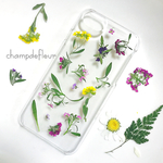 ボタニカル柄押し花iPhoneケース