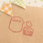 カメラ＆ひよこ・書き込める「date」はんこ 