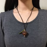 【Yo35さんオーダー品】木製どんぐり 金古美ペンダントヘッド