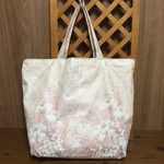 *大きめ トートバッグ*エコバッグ*ピンク系・花柄*訳あり品* Ｂ *
