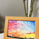水彩画  夕暮れ