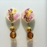 押し花レジンスクエア イヤリングorピアス