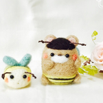 羊毛フェルト ハチクマさんとミツバチさん