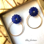 blue flower botãoピアス