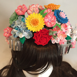 春花飾り つまみ細工