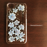 [iPhone7]紫陽花てまりてまりとスワロフスキーのスマホケース