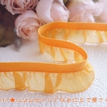 【送料無料】　No.733-ORANGE　オーガンジーのストレッチレース ２M オレンジ