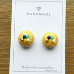 【SALE850円→800円】マスタードカラーのビーズ刺繍ピアス・イヤリング