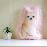 犬　猫　ペット　動物　チワワ　クッション　ぬいぐるみ　インテリア　メモリアル　プレゼント　オーダーメイド　画像　写真　フサフサn