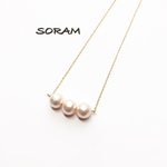 New☆Pink Cotton  Pearl necklace 