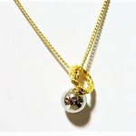 ３wayねじれリングシルバーパールシンプルネックレス