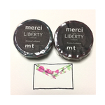 〈フランス〉マスキングテープLIBERTYxmerciコラボTatum／花柄 緑 グリーン