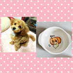 再販！オーダー★ディズニー風ペット似顔絵餌入れ