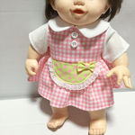 ピンクのエプロン付きワンピ☆ぽぽちゃん