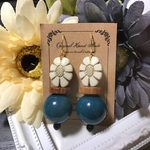 とっても大ぶりウッド×フラワーピアス/イヤリング