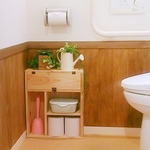 ☆カントリー風　トイレラック（ナチュラル）