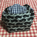 黒猫いっぱい巾着付き弁当袋
