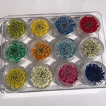 レースフラワー/限定1セット🌈12色120枚★(๑>◡<๑)/《2.5cm前後》🌼ハンドメイド(๑>◡<๑)/円形ケース付