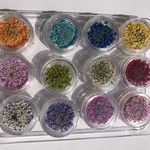 レースフラワー/限定1セット🌈12色120枚★(๑>◡<๑)/《2.5cm前後》🌼ハンドメイド(๑>◡<๑)/円形ケース付