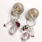 クリア×シルバー ランダムパーツ 大ぶりピアス