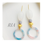 【再販】♢ミルキーブルーチャームピアス/イヤリング♢♡300
