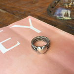 Three-Strands Silver Heart Ring