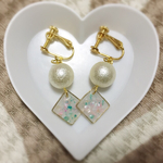 《♡100突破！》パールとしかくシェルのピアス/イヤリング