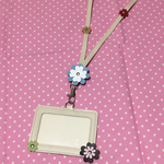 かわいいお花のついた♡パスケース・IDケース&ネックストラップ♡I-35