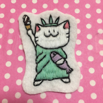 有名なかっこしたねこのワッペン