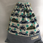 モダン◇クラシックカー巾着袋 ＊入園入学上履き入れ、体操服入れ