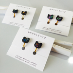 A4.カラフルくまイヤリング 黒