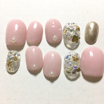 シンプル×キラキラ ネイルチップ 　ベリーショート 標準