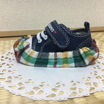 [再販2] 靴カバー☆緑×黄チェック