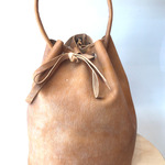 Bucket bag Italian camel leather バケットバッグ 本革　イタリア産キャメル