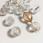 【再販2】増量中！14mm アクリル ビーズ クリスタルラウンド 多面カット６個