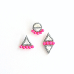刺繍とスワロフスキーのピアス △1