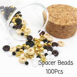 再販⭐️Spacer Beads 100Pcsセット＊スペーサー ゴールド ウッド アクリル 