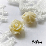 シェルフラワー(Y004)☆薔薇•中☆12個セット☆10mm