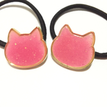 苺ミルクにゃんこ  ヘアゴム  レジン