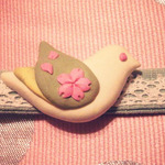 さくら鳩の帯留め【＊ブローチに変更可】