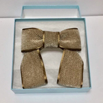 1点限定お試し大特価 シェニールリボン リボンバレッタ  ベージュ  木馬リボン