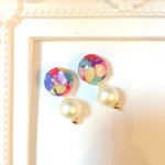 カラフルシェル✴︎レジン×パールピアス