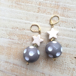 白のターコイズ☆星のピアス♪