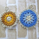 ☆２個セットお花のアクリルエコたわし☆