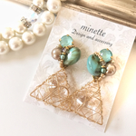 ミントグリーン Swarovski♡triangle crystal