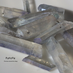 blue gray オーロラ加工　穴あき クオーツ＊水晶 10個