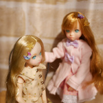 ドール用　月と星のピン　2個セット　月青星黃